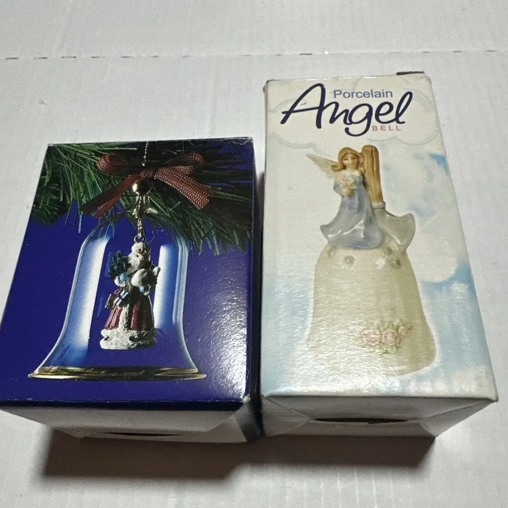 Lot Of 2 Bells Santa And Angel